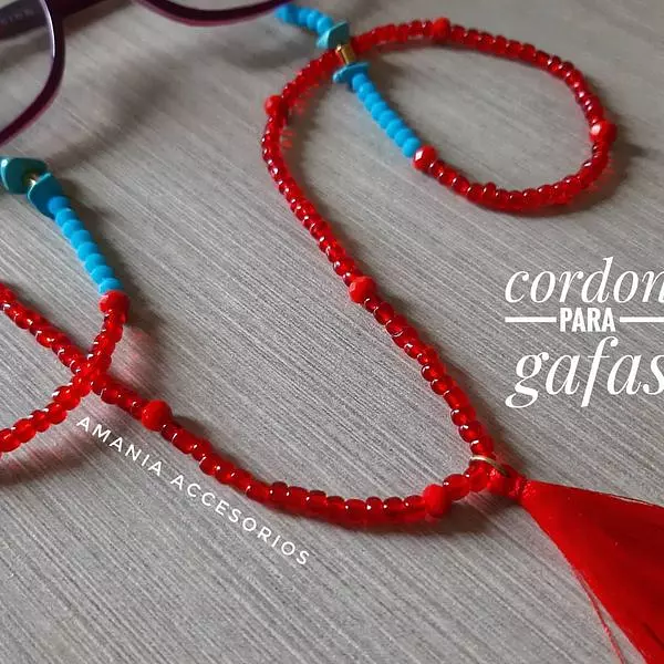 Cordón Para Gafas Rojo Y Azul