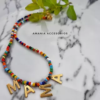 Collar Colorido y Perlas