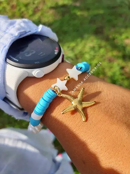 Pulsera Azul con Perlas