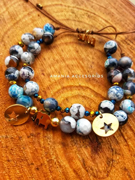 Pulsera Agatas Y Elefantes