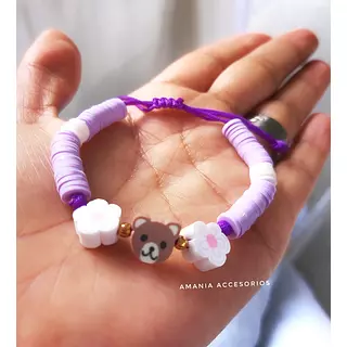 Pulsera de Osito y Flores