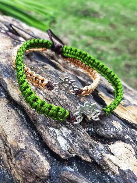 Pulsera - Tobillera Verde Dije Bicicleta