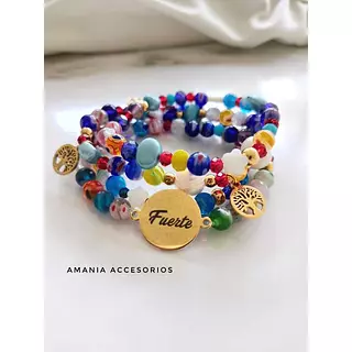 Set De Pulseras De Colores En Piedra Murrina